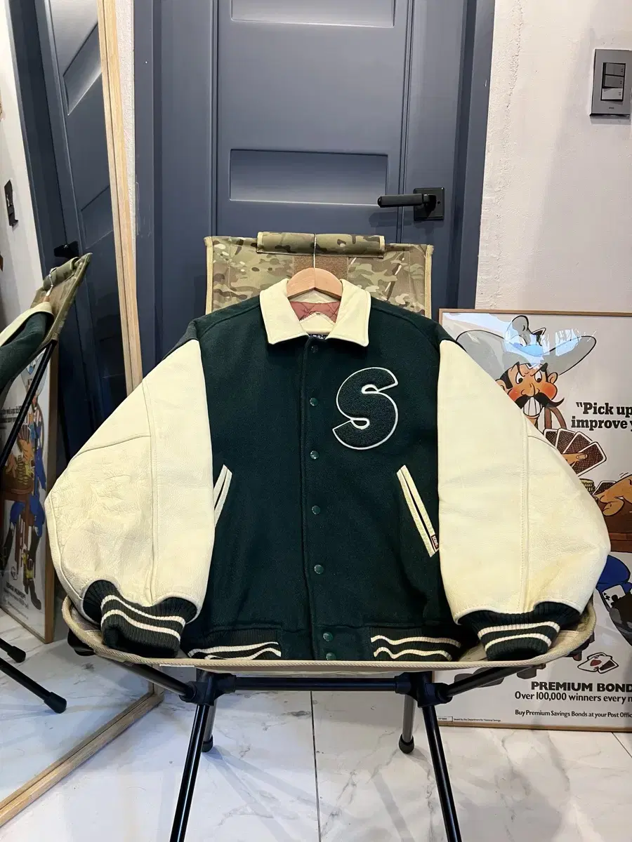 80/90s SCENE WOOL LEATHER VARSITY 바시티자켓